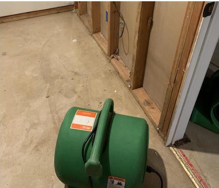SERVPRO equipment in a water damaged room