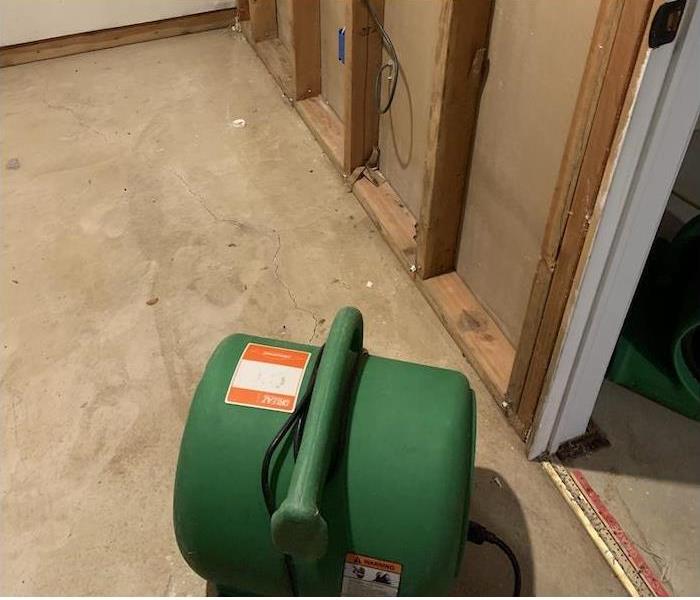 SERVPRO equipment in a water damaged room