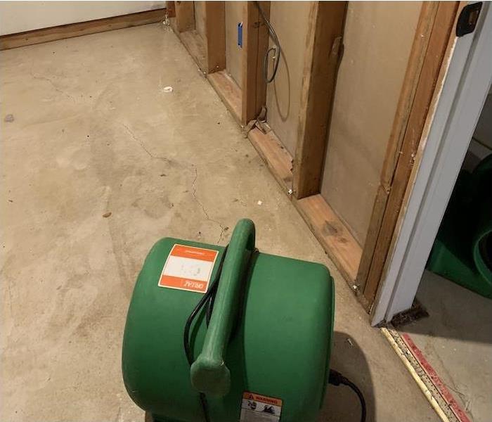 SERVPRO equipment in a water damaged room