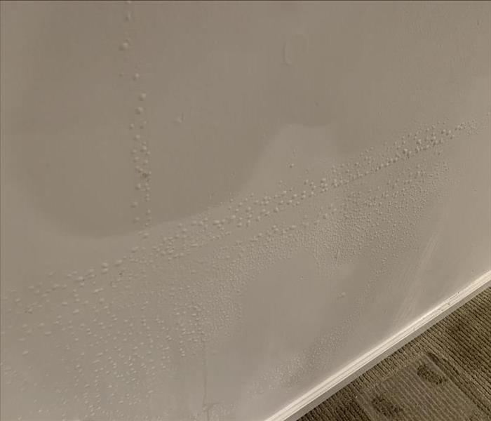 bubbles from water leak inside a wall